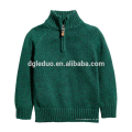 Nuevo diseño niños ropa verde jersey jersey de cuello alto niño suéter
